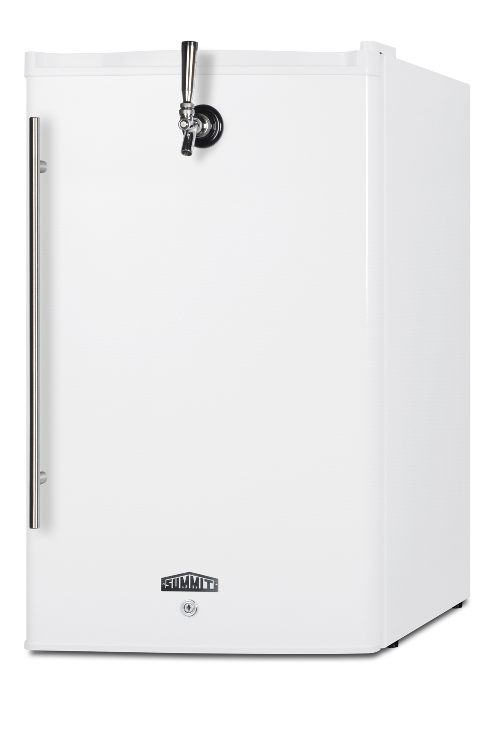 Compact commercially approved front tap cold brew coffee dispenser in a classic white finish